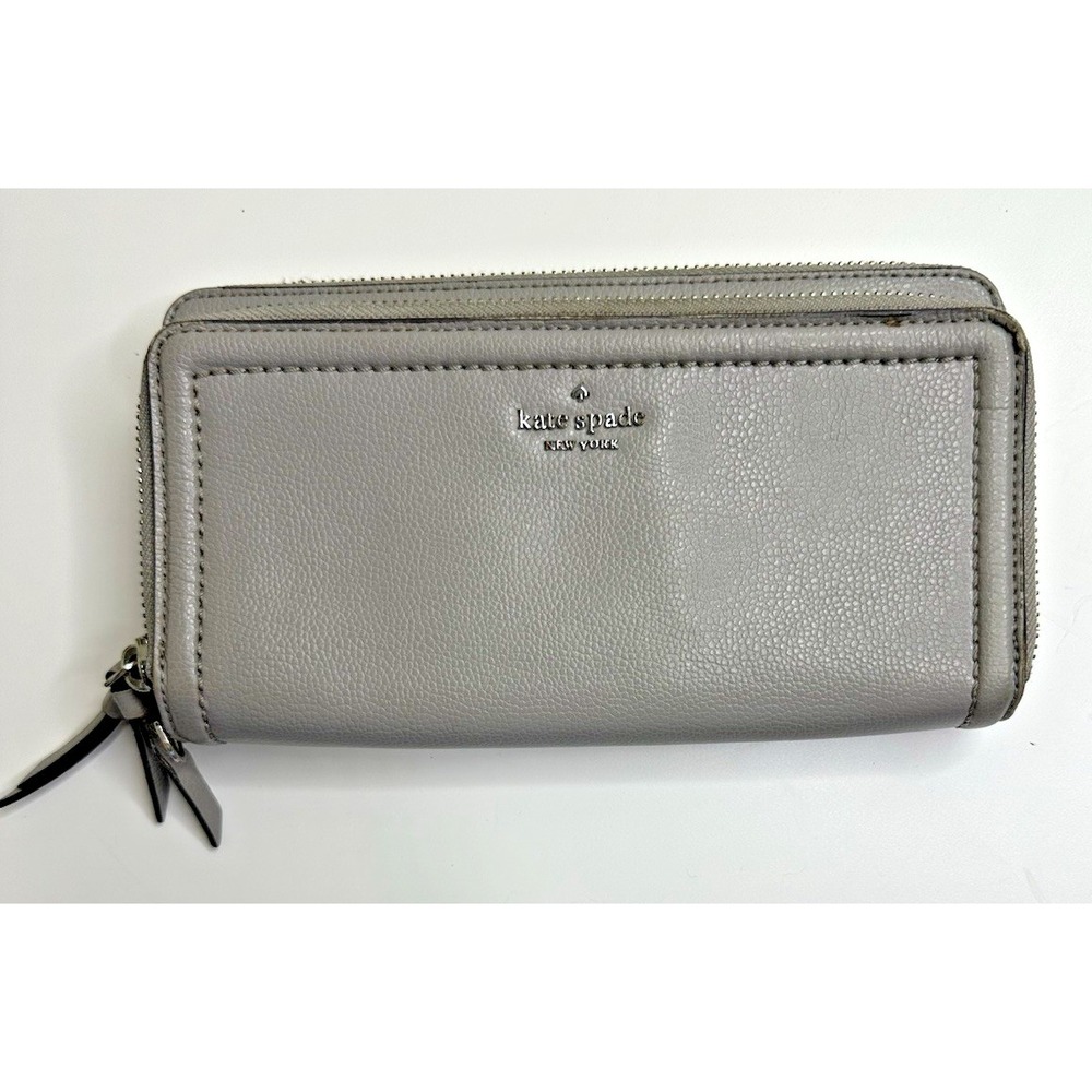 Kate Spade New York Anita Patterson Gray Leather Zip Around Wallet